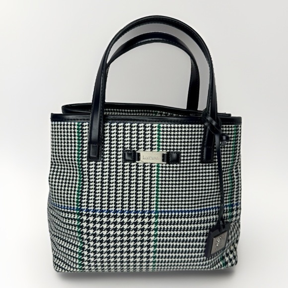 Lauren Ralph Lauren Handbags - Vintage Lauren Ralph Lauren Houndstooth Mini Tote Bag Black/White Purse Handbag